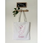 Tote bag personnalisé hippopotame