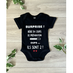 body personnalisé annonce grossesse jumeaux