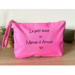 Pochette personnalisée le petit bazar de maman rose