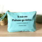 Trousse personnalisée je suis une maîtresse qui déchire ! bleu