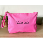 Trousse personnalisable votre texte rose