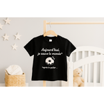 T-shirt personnalisable bébé aujourd'hui je sauve le monde après le goûter