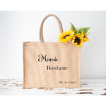 Sac en jute personnalisé mamie bonheur