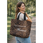 Sac cabas léopard personnalisé les trésors de maman