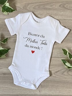 Body Bébé Manche Long "Ma Mission : Console Avec Tonton" - Imprimé En France