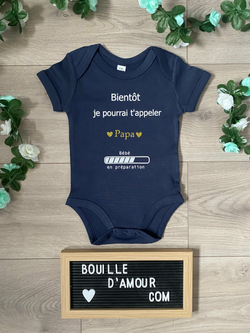 Body Bébé "Futur Footballeur Comme Papa" - Cadeau Naissance Original En Coton Peigné, Manches Courtes
