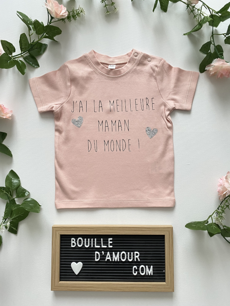 T-shirt personnalisé Maman d'amour - Le Monde de Bibou