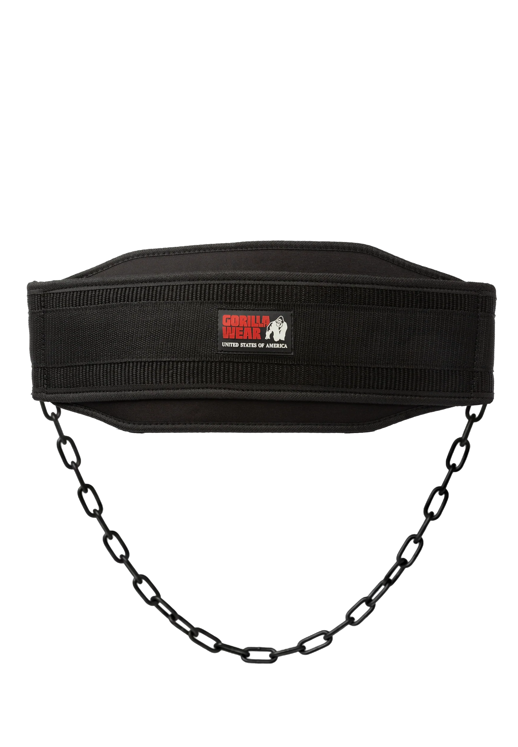 Ceinture de lest Gorilla Wear Nylon Dip Belt noire, vue officielle 1