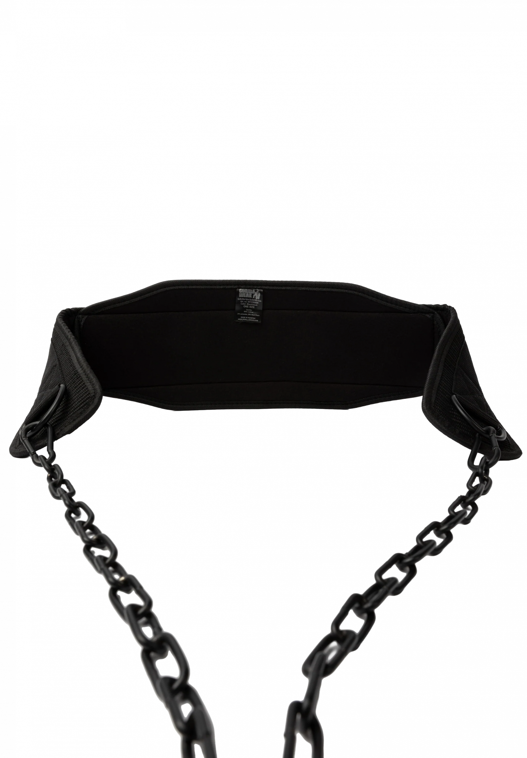 Ceinture de lest Gorilla Wear Nylon Dip Belt noire, vue officielle 2