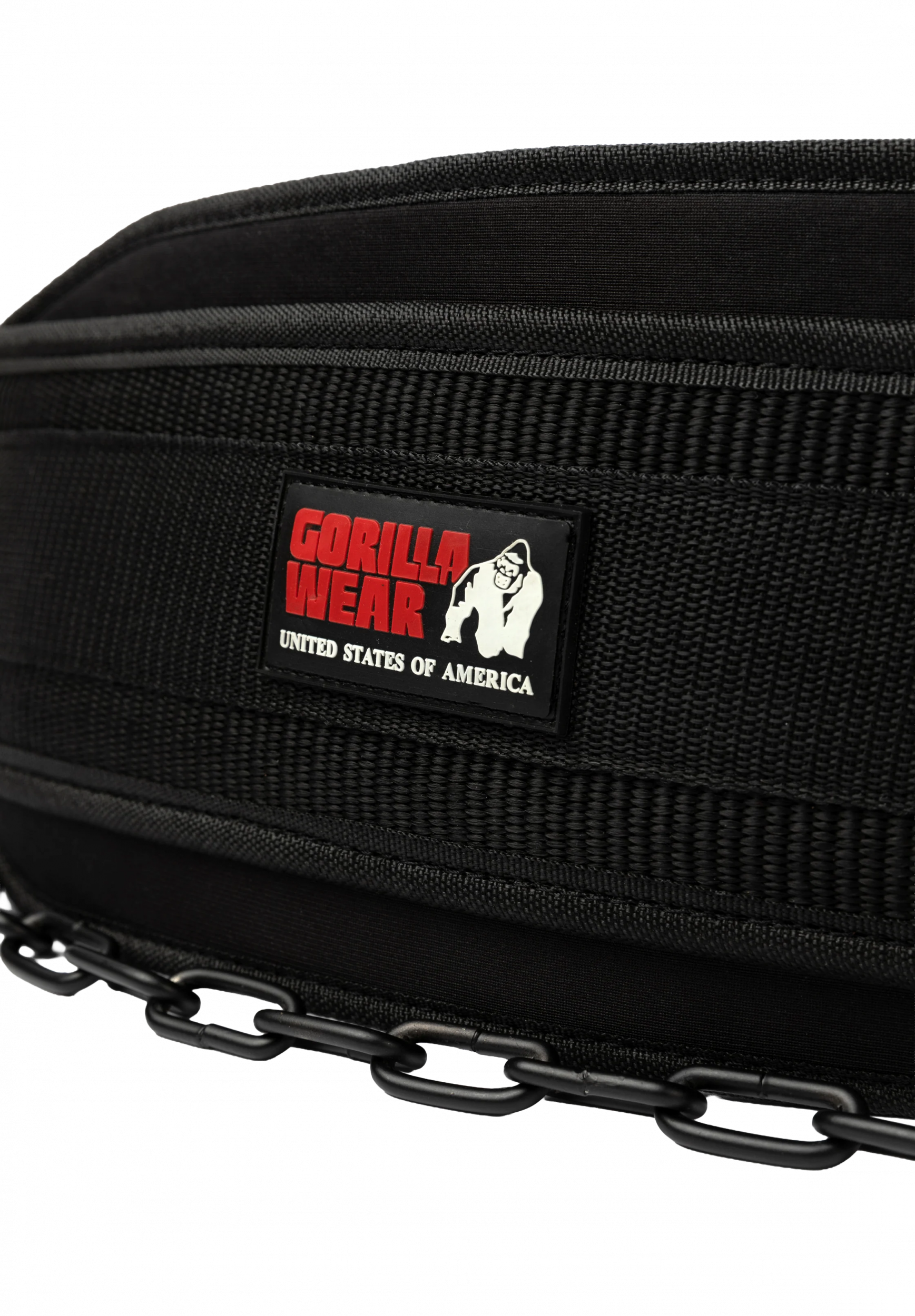 Ceinture de lest Gorilla Wear Nylon Dip Belt noire, vue officielle 3