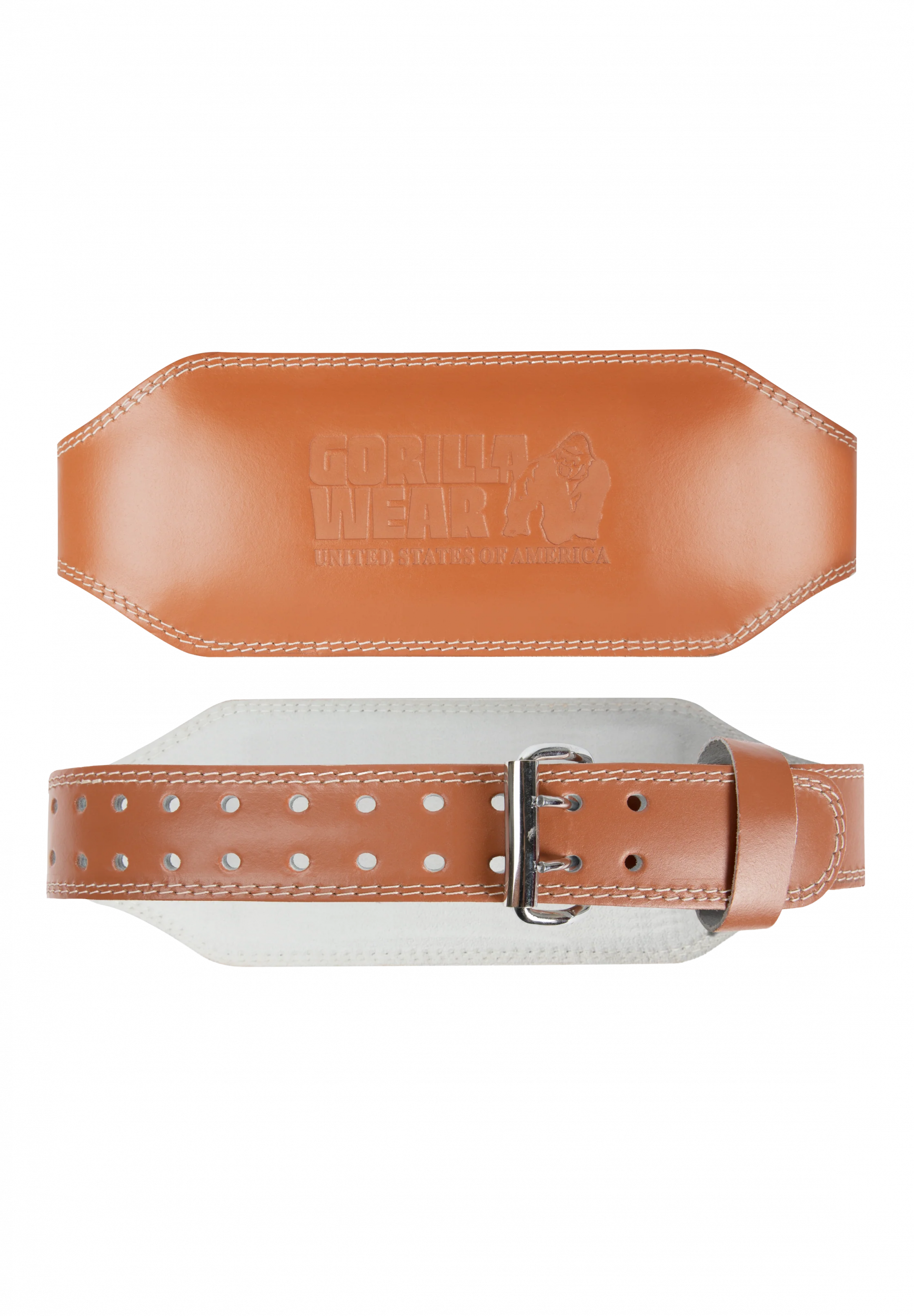 Ceinture Gorilla Wear cuir rembourré 15 cm marron – visuel officiel