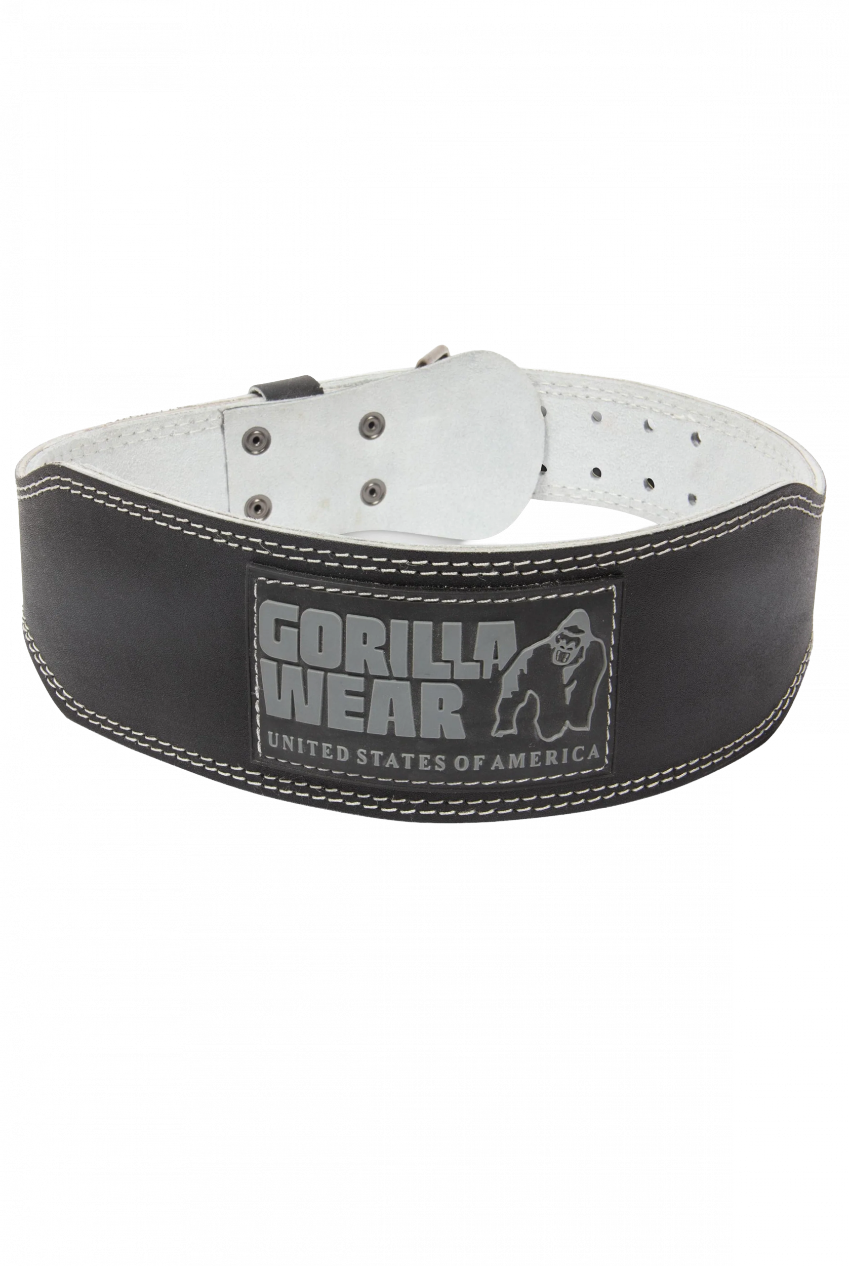 Gorilla Wear Gorilla Wear 4 Inch Padded Leather Lifting Belt - Black/Gray, vue officielle principale