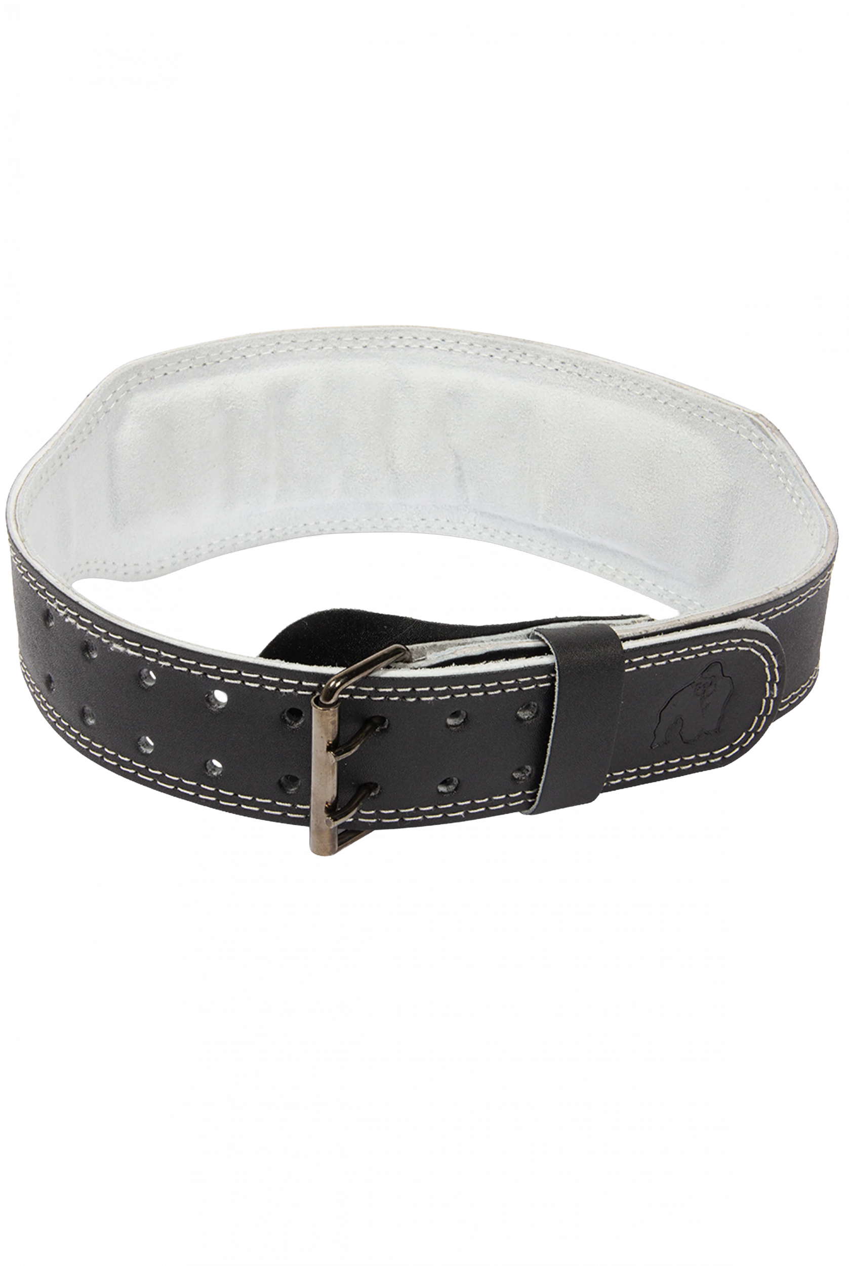 Gorilla Wear Gorilla Wear 4 Inch Padded Leather Lifting Belt - Black/Gray, vue officielle secondaire