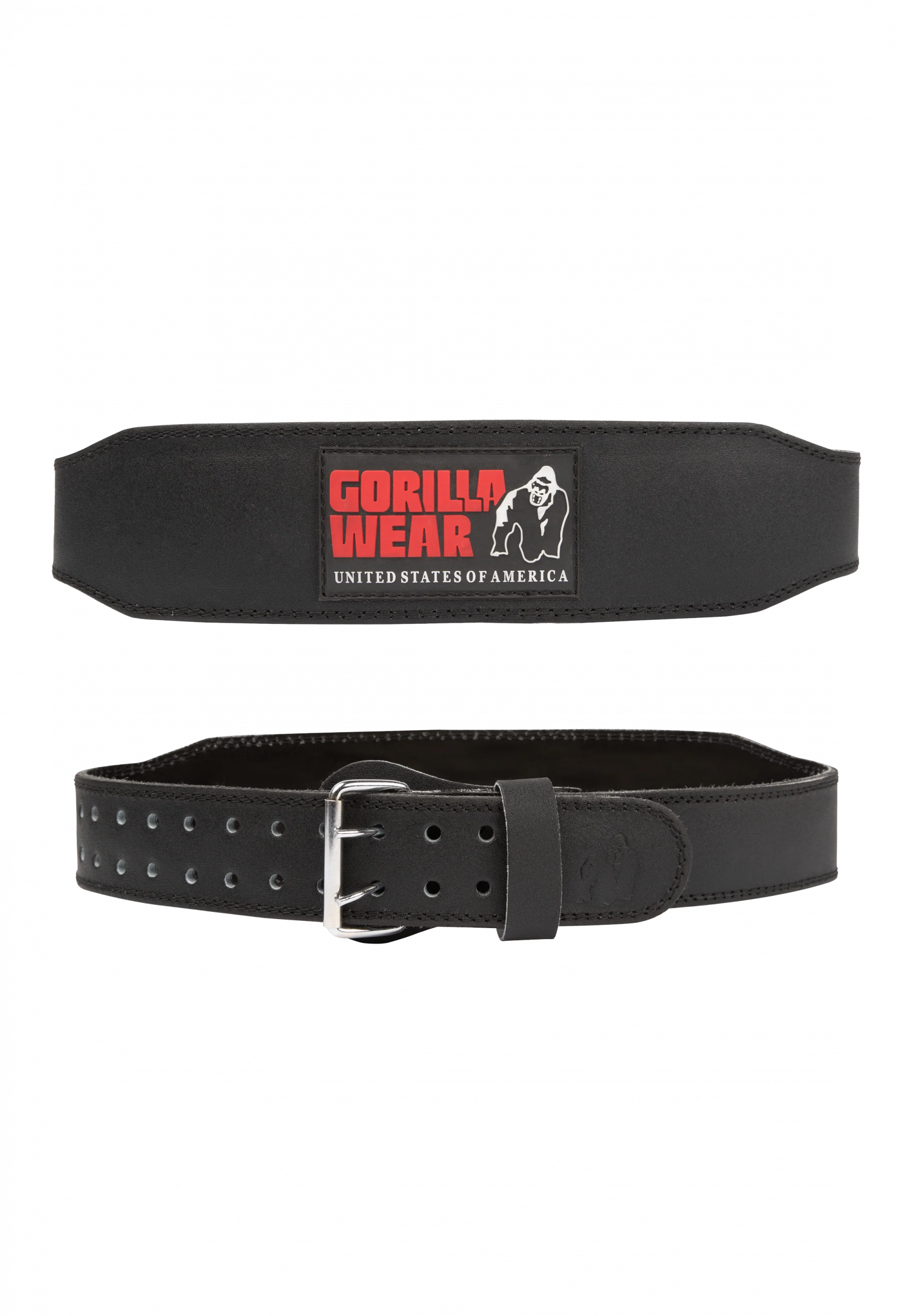 Gorilla Wear Gorilla Wear 4 Inch Padded Leather Lifting Belt - Black/Red, vue officielle principale