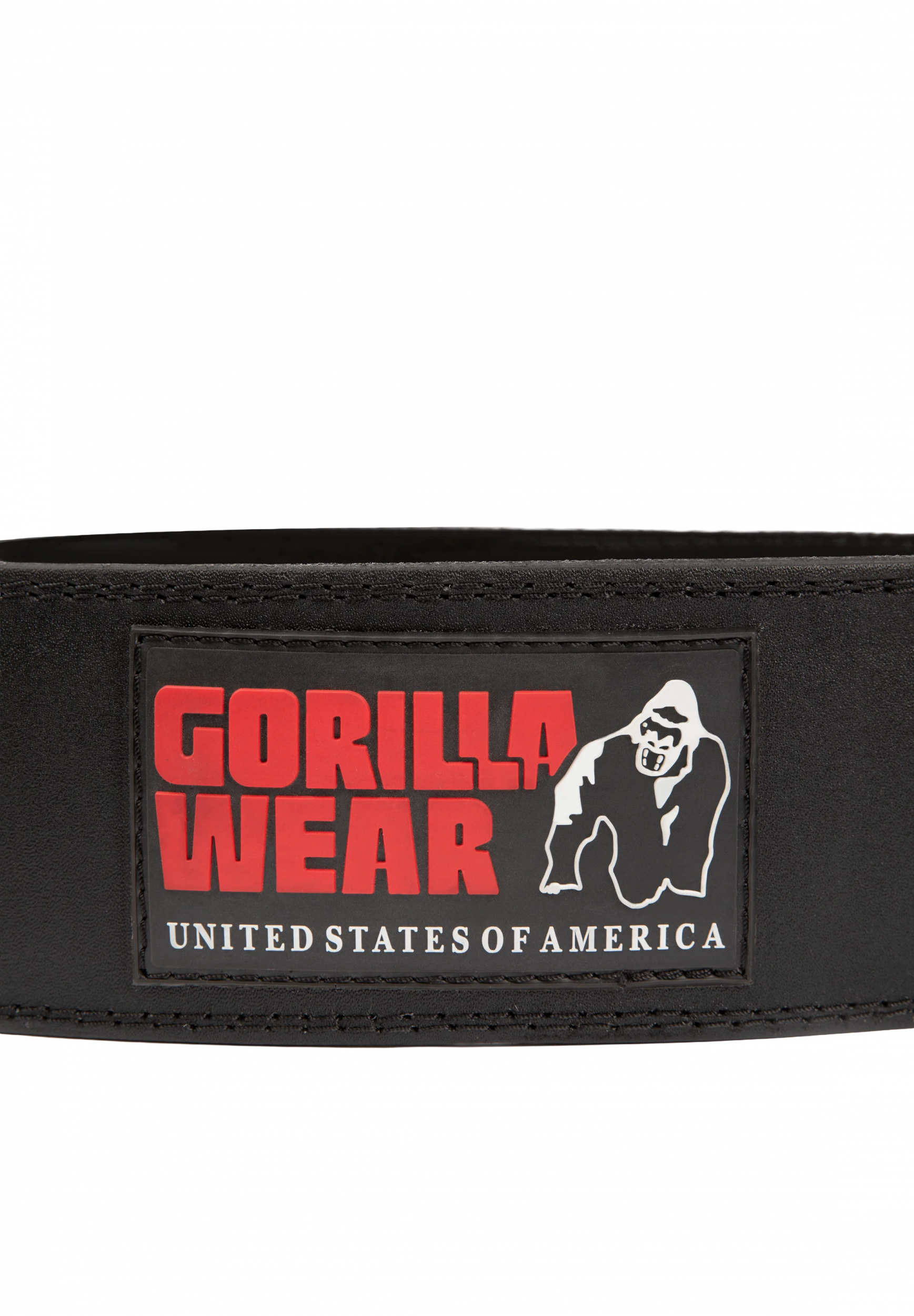 Gorilla Wear Gorilla Wear 4 Inch Padded Leather Lifting Belt - Black/Red, vue officielle secondaire