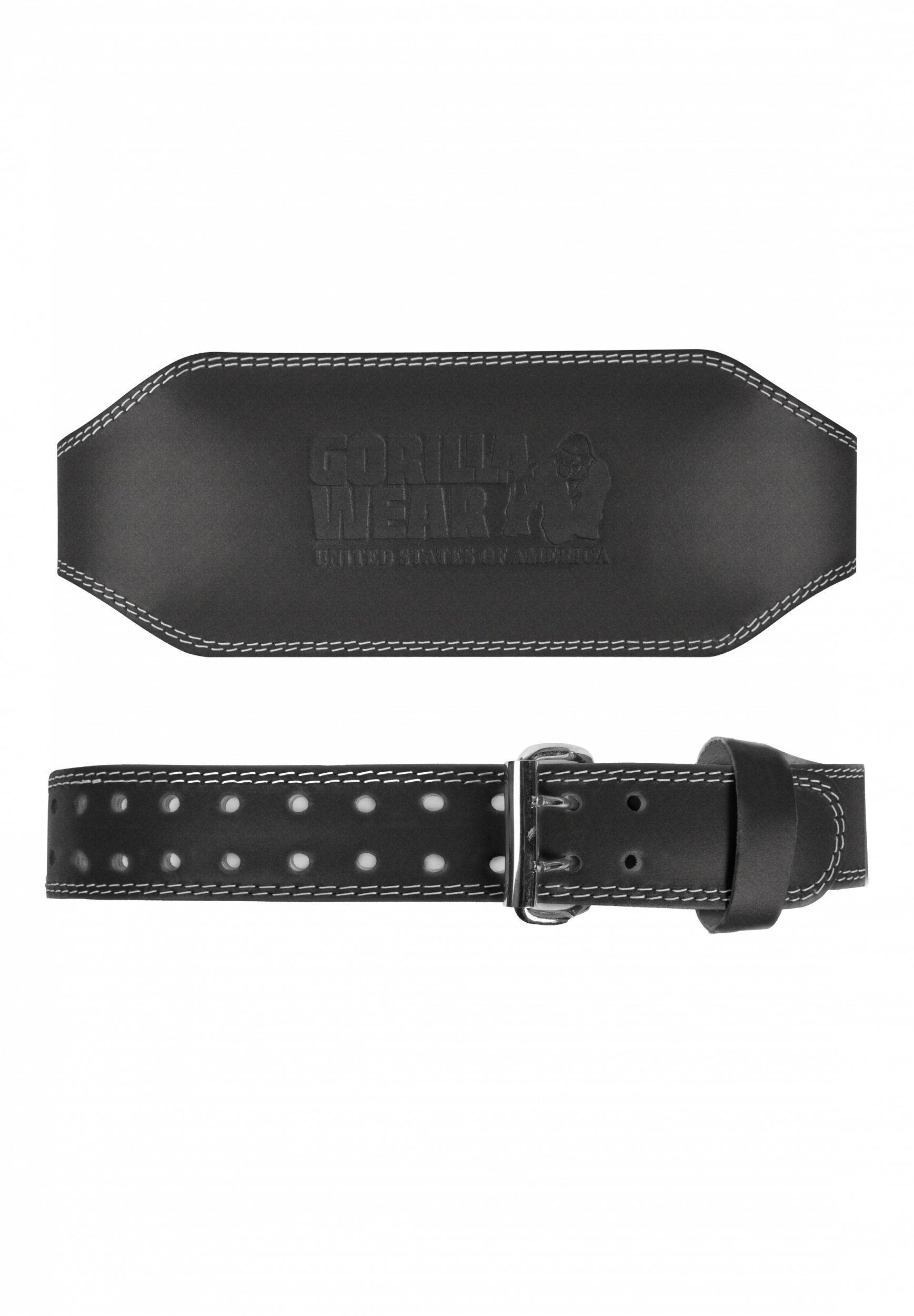 Gorilla Wear Gorilla Wear 6 Inch Padded Leather Lifting Belt - Black, vue officielle principale