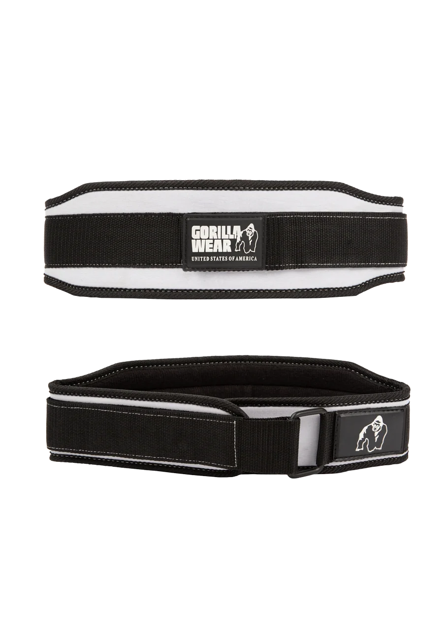 Gorilla Wear 4 Inch Womens Lifting Belt - Black/White - photo officielle Gorilla Wear