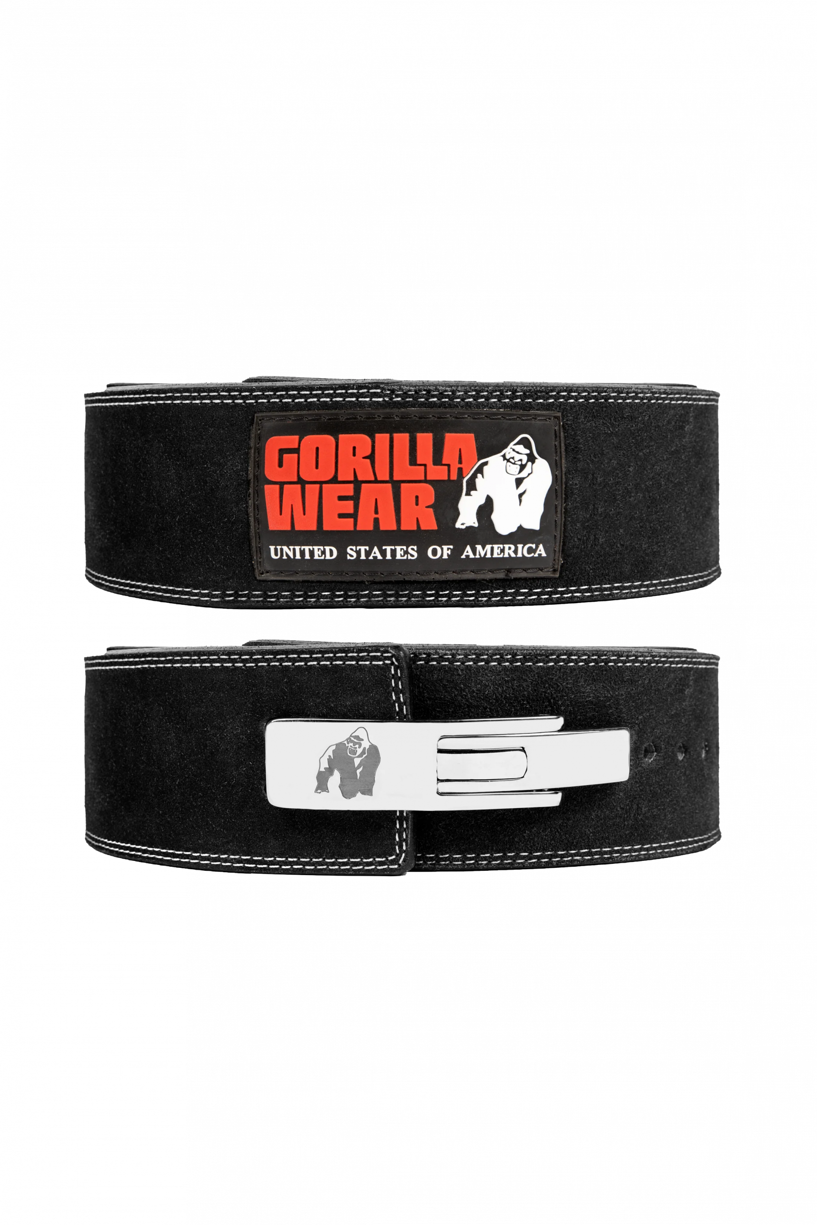 Gorilla Wear 4 Inch Leather Lever Belt - Black - photo officielle Gorilla Wear
