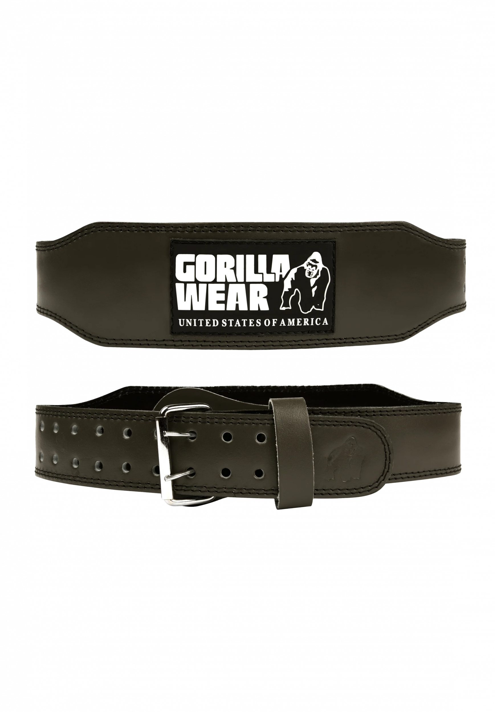 Gorilla Wear 4 Inch Padded Leather Lifting Belt - Army Green - photo officielle Gorilla Wear