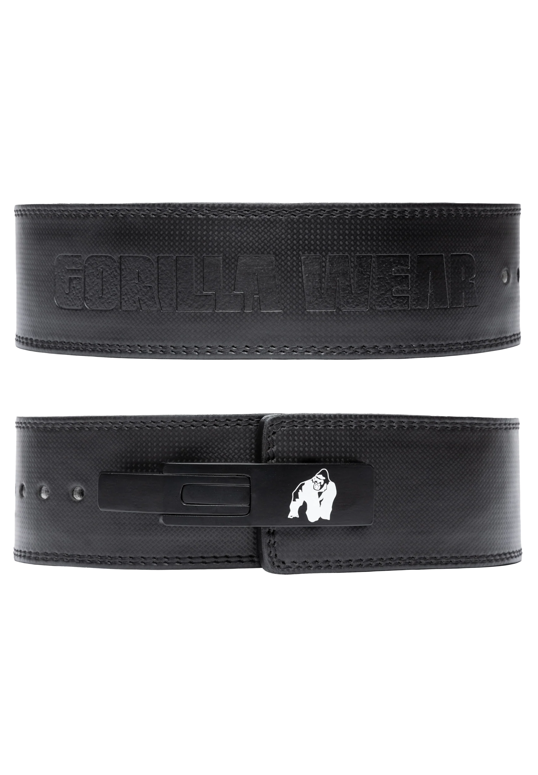 Gorilla Wear 4 Inch Carbon Leather Lever Belt - Black - photo officielle Gorilla Wear