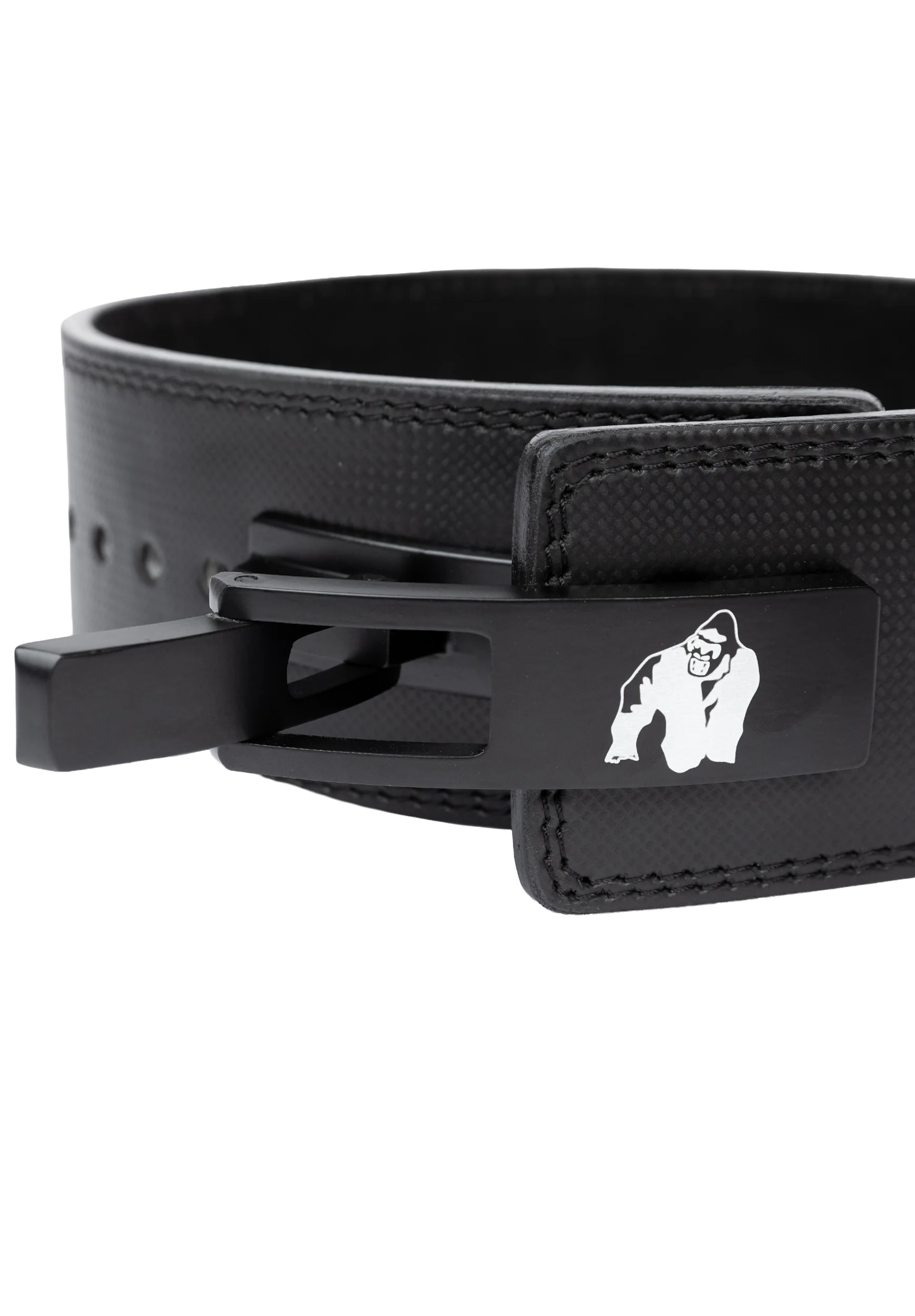Gorilla Wear 4 Inch Carbon Leather Lever Belt - Black - autre vue officielle Gorilla Wear