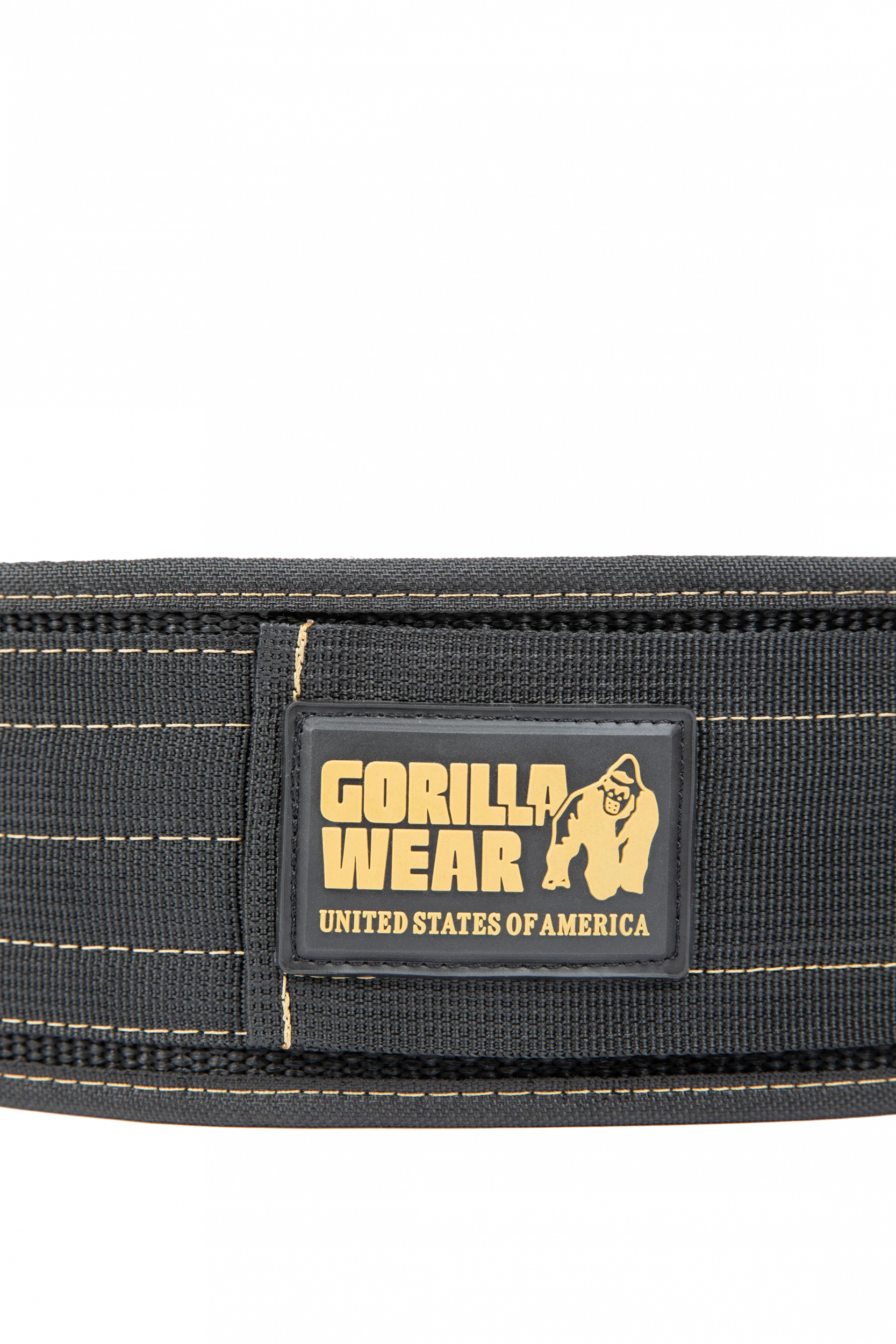 Gorilla Wear 4 Inch Nylon Lifting Belt - Black/Gold - autre vue officielle Gorilla Wear