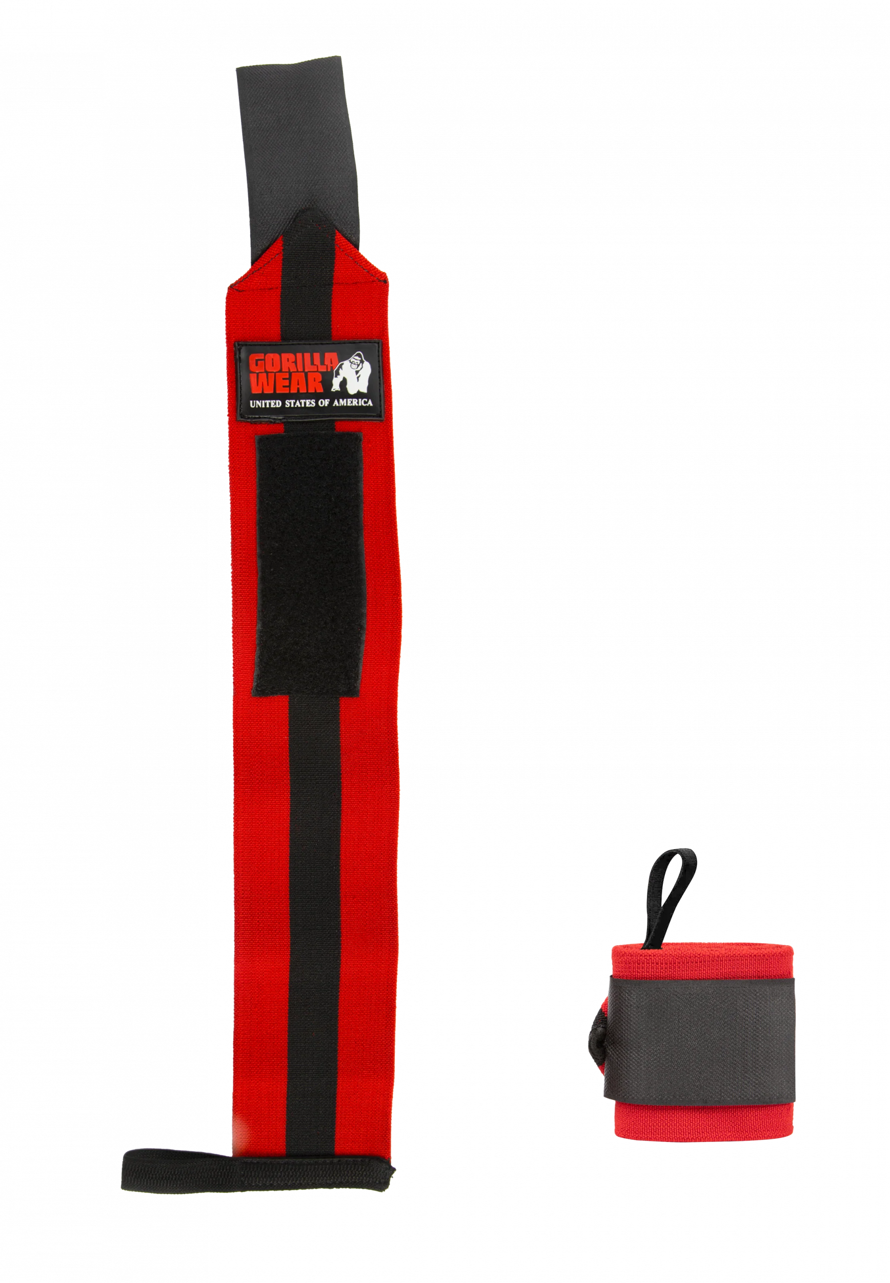 Wrist Wraps ULTRA - Black/Red – détail officiel Gorilla Wear