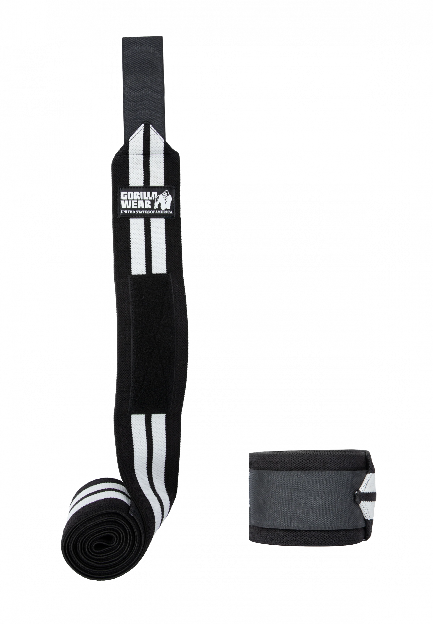 Knee Wraps 200CM - Black/White – détail officiel Gorilla Wear