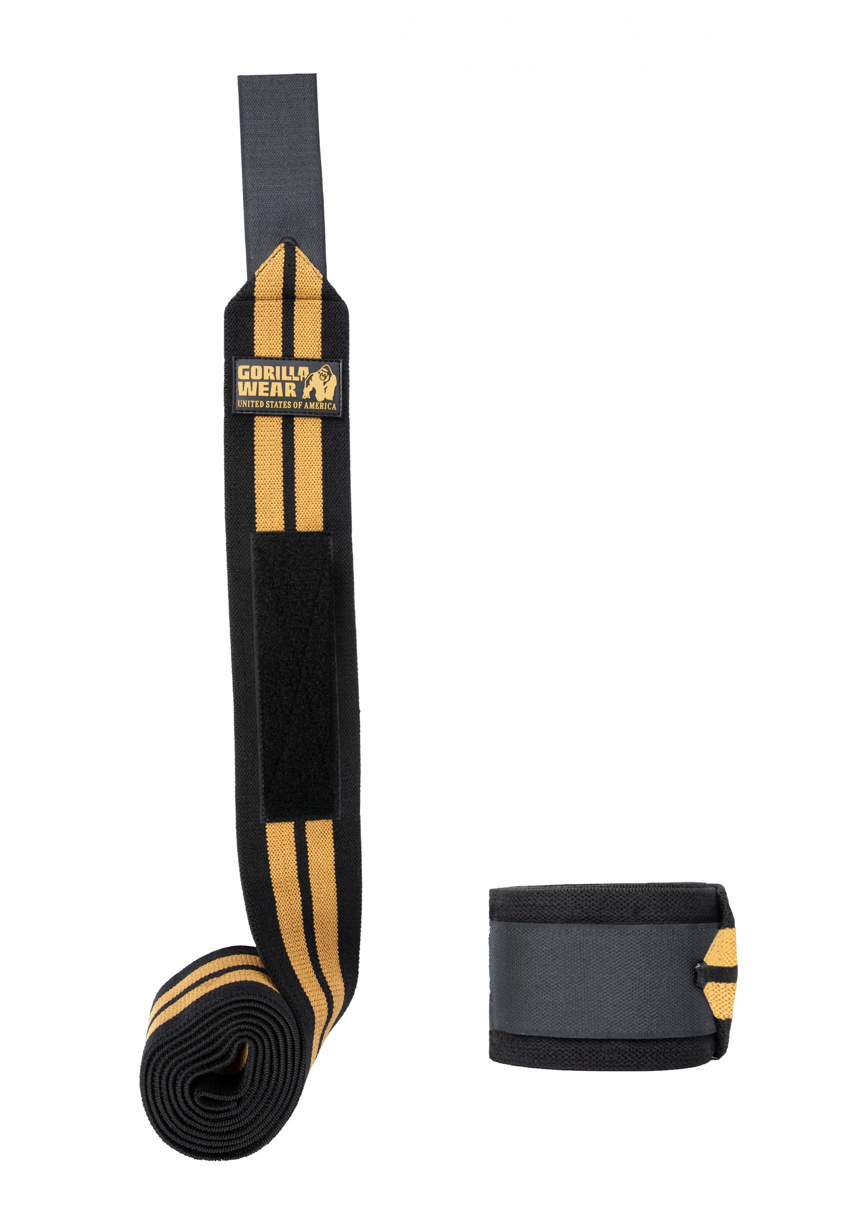 Bandes de genou Gorilla Wear 250 cm noires/or autre vue officielle