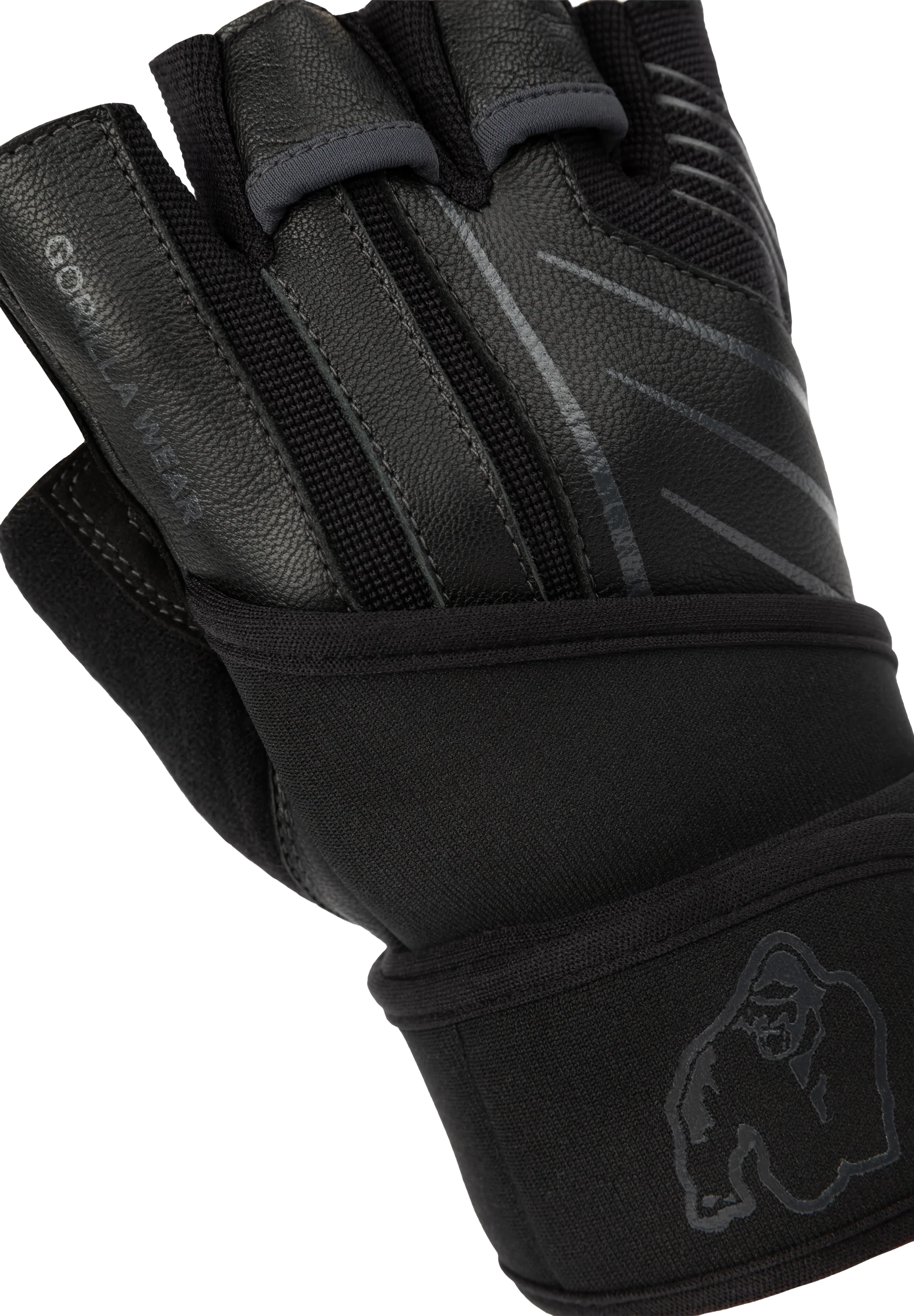 Dallas Wrist Wraps Gloves 2.0 - Black/Gray – détail officiel Gorilla Wear