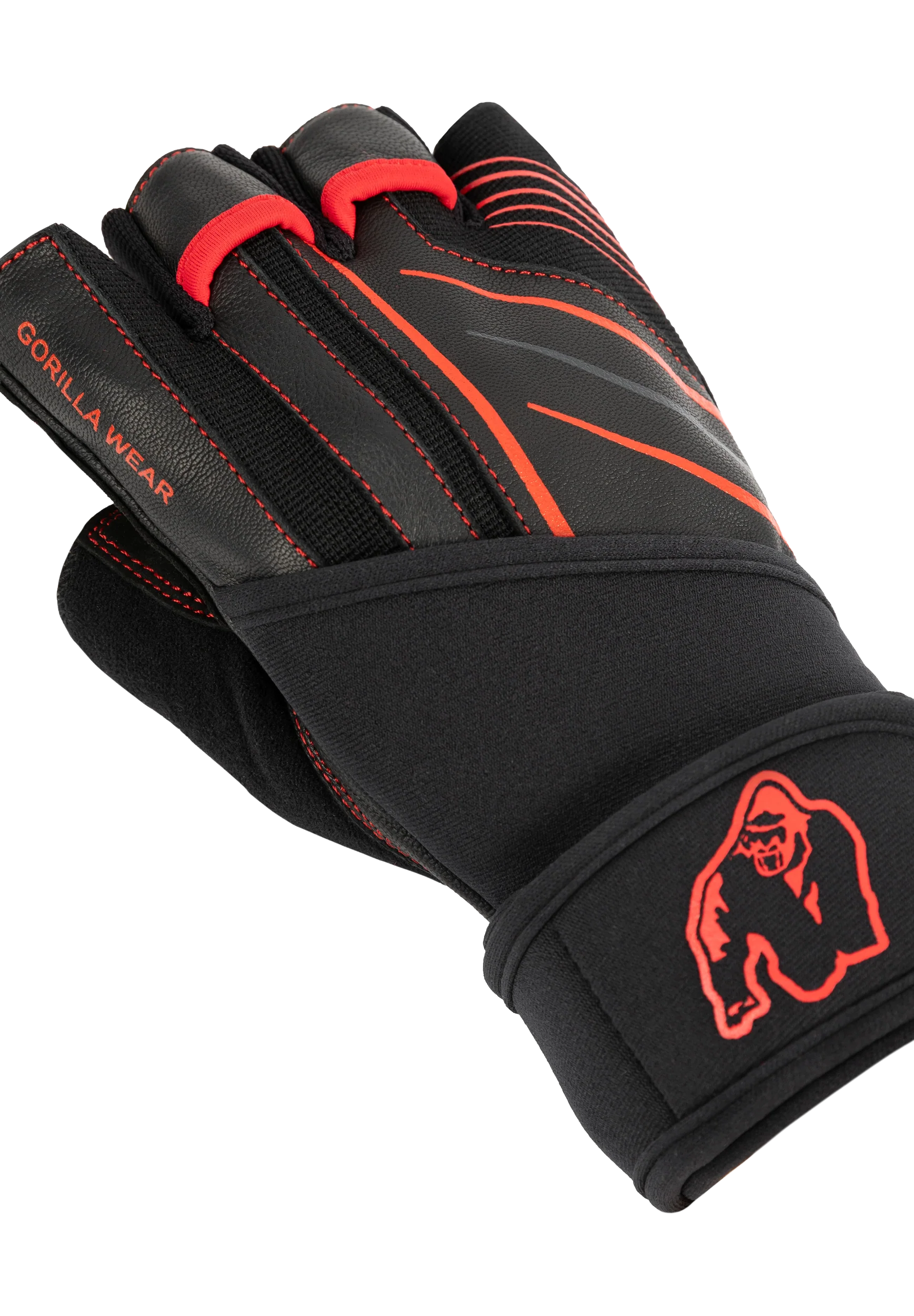 Dallas Wrist Wraps Gloves 2.0 - Black/Red – autre vue Gorilla Wear originale