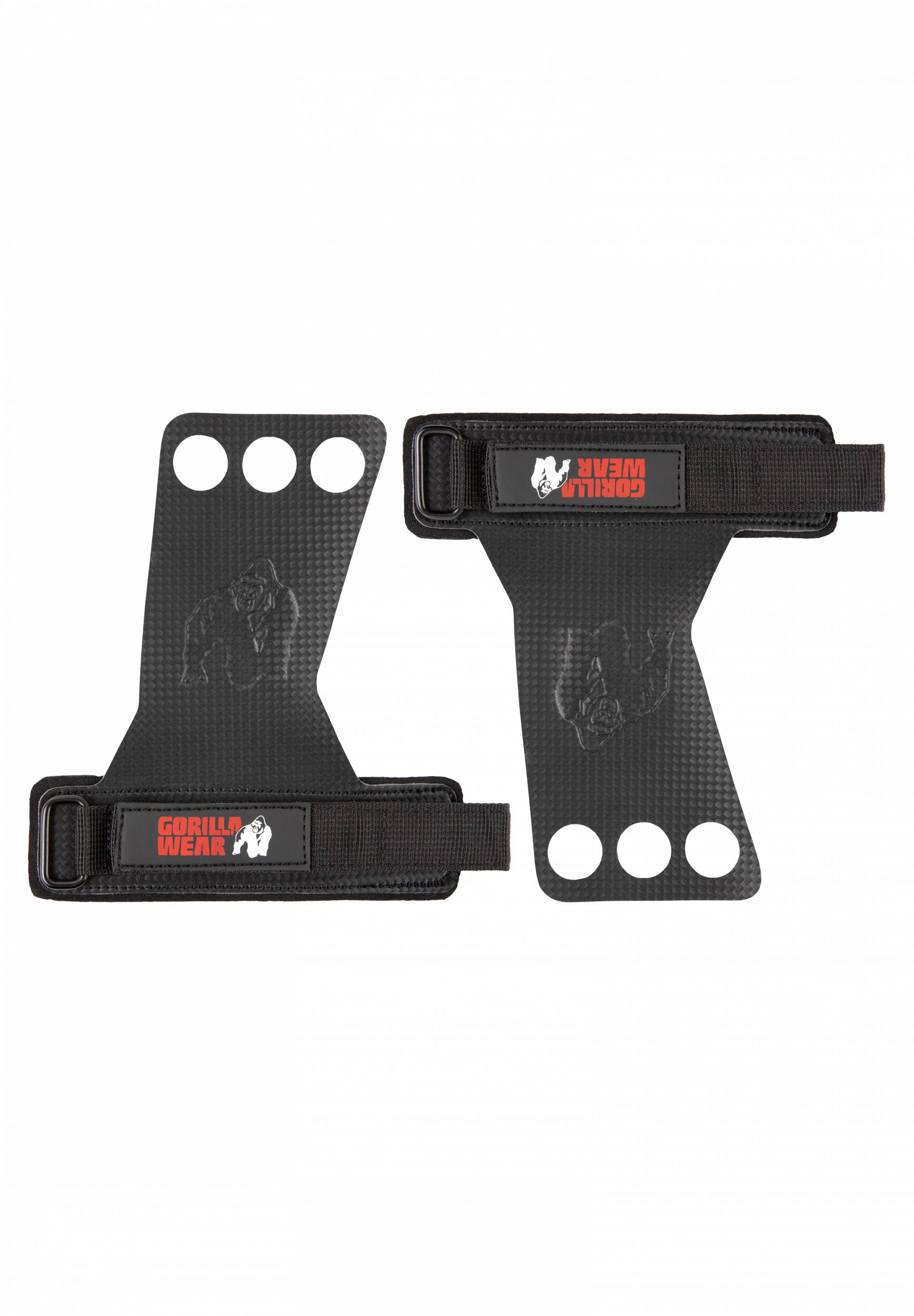 3-Hole Carbon Lifting Grips - Black – photo Gorilla Wear authentique