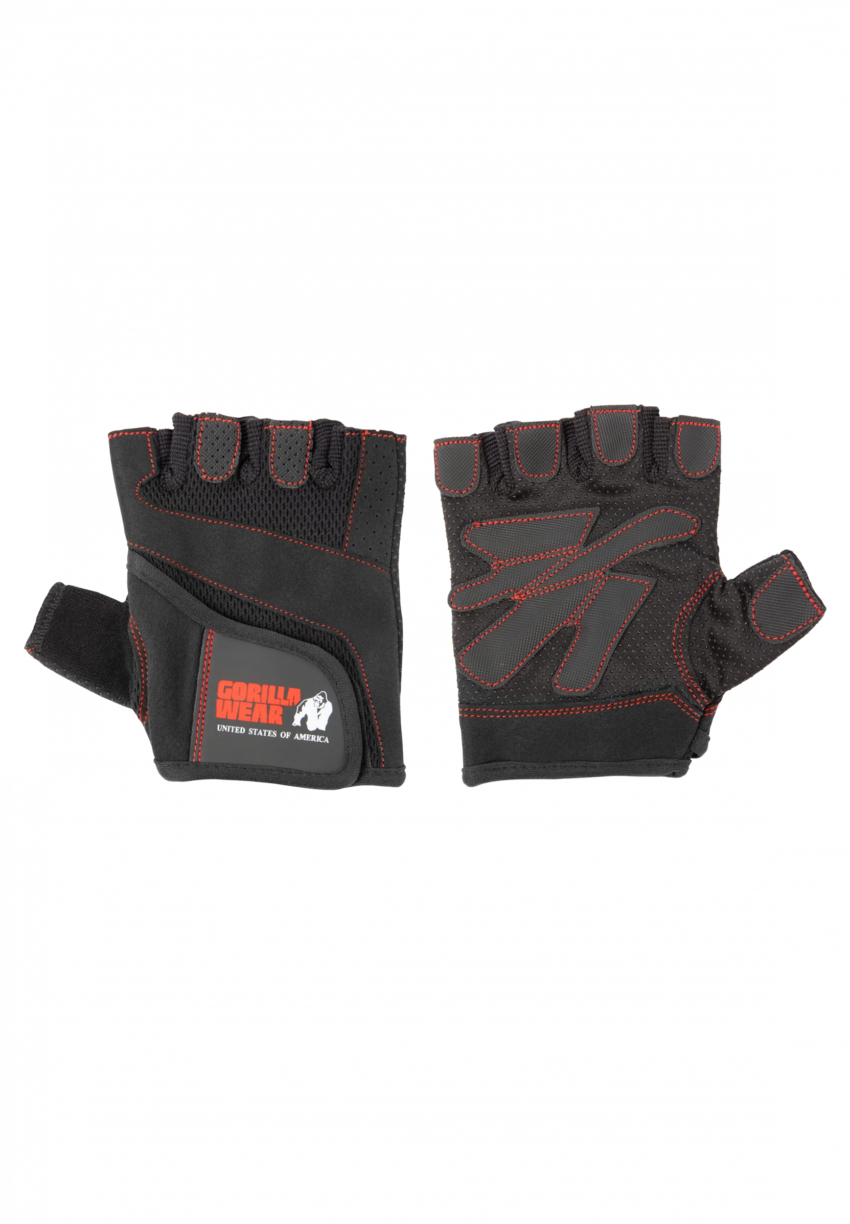 Womens Fitness Gloves - Black/Red Stitched – photo Gorilla Wear authentique