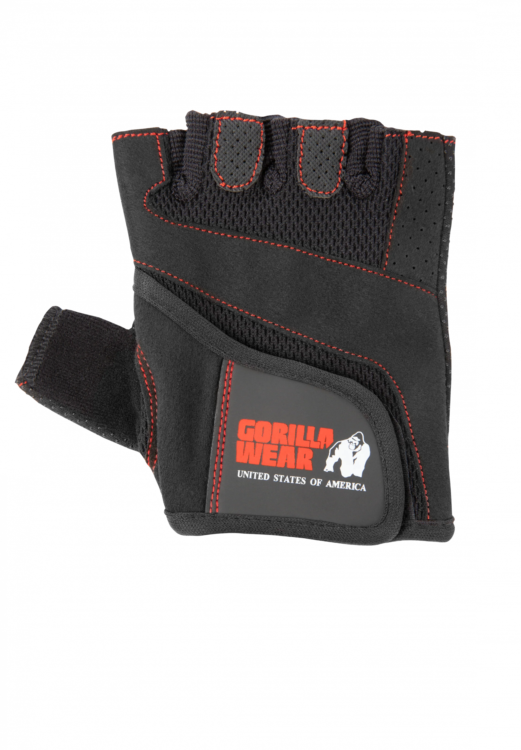 Womens Fitness Gloves - Black/Red Stitched – vue additionnelle fabricant