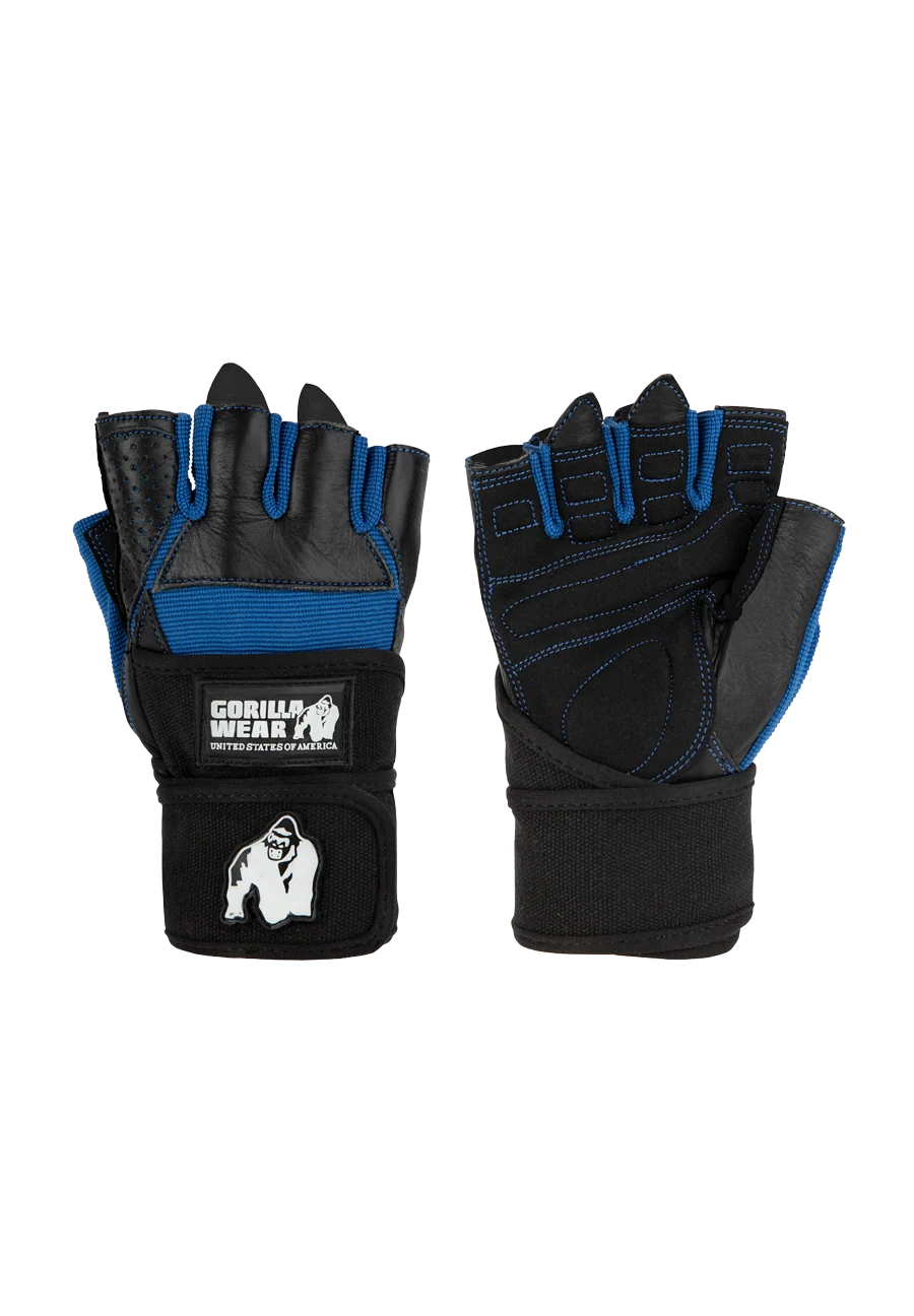 Dallas Wrist Wraps Gloves - Black/Blue : photo officielle Gorilla Wear