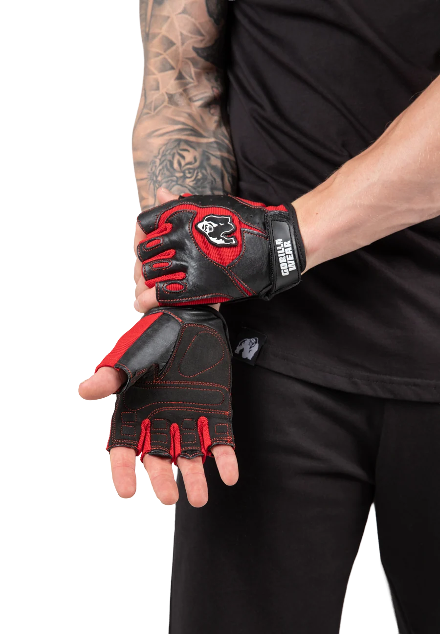 Mitchell Training Gloves - Black/Red, photographie Gorilla Wear 3