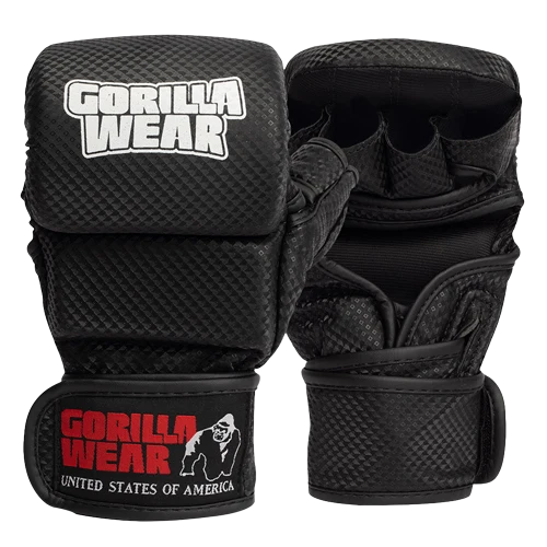 Ely MMA Sparring Gloves - Black/White – photo officielle Gorilla Wear 1