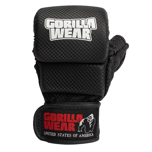 Ely MMA Sparring Gloves - Black/White – photo officielle Gorilla Wear 2