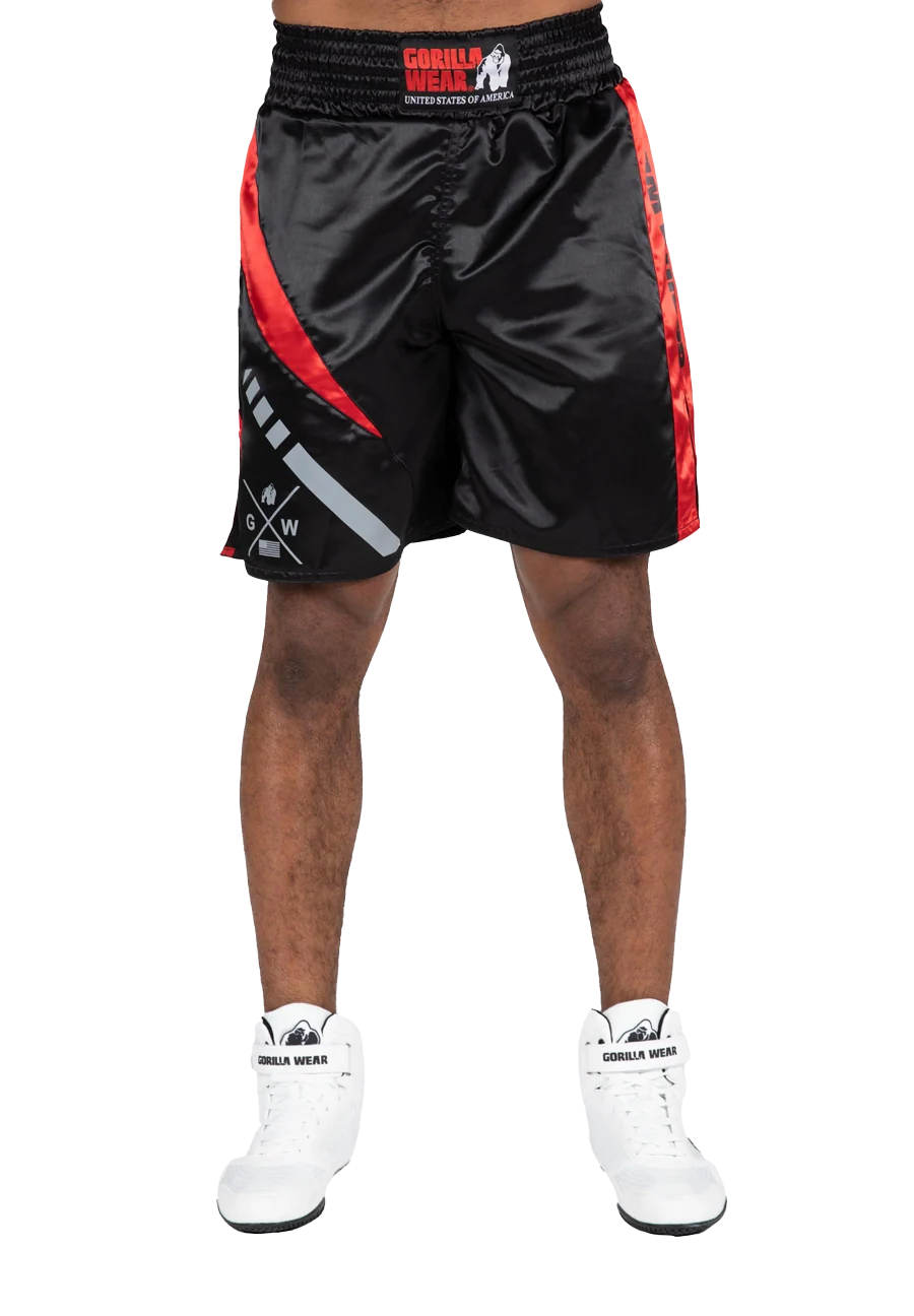 Hornell Boxing Shorts - Black/Red – photo originale Gorilla Wear 1