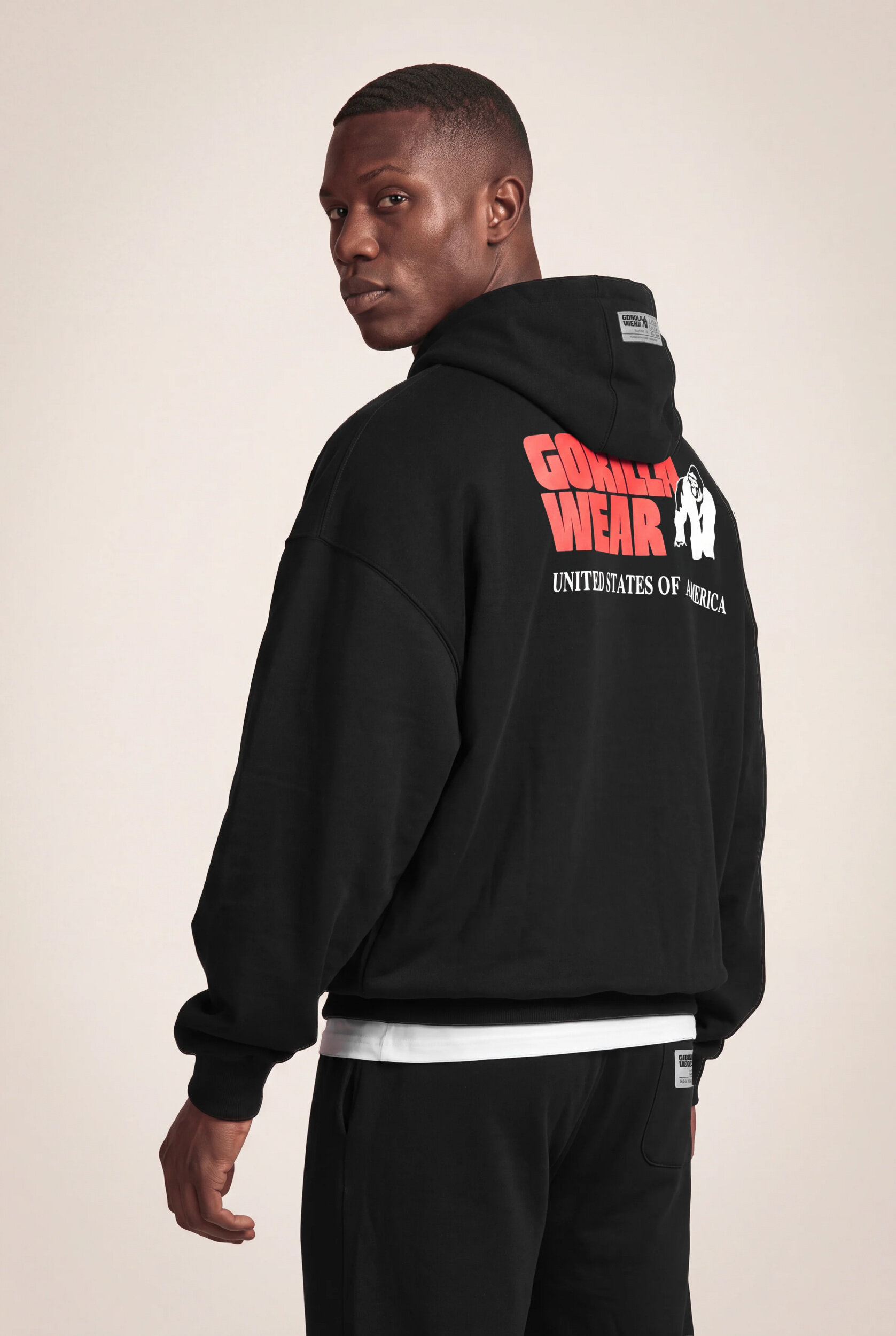 Sweat zippé Classic Oversized Gorilla Wear homme - Noir, photo 2