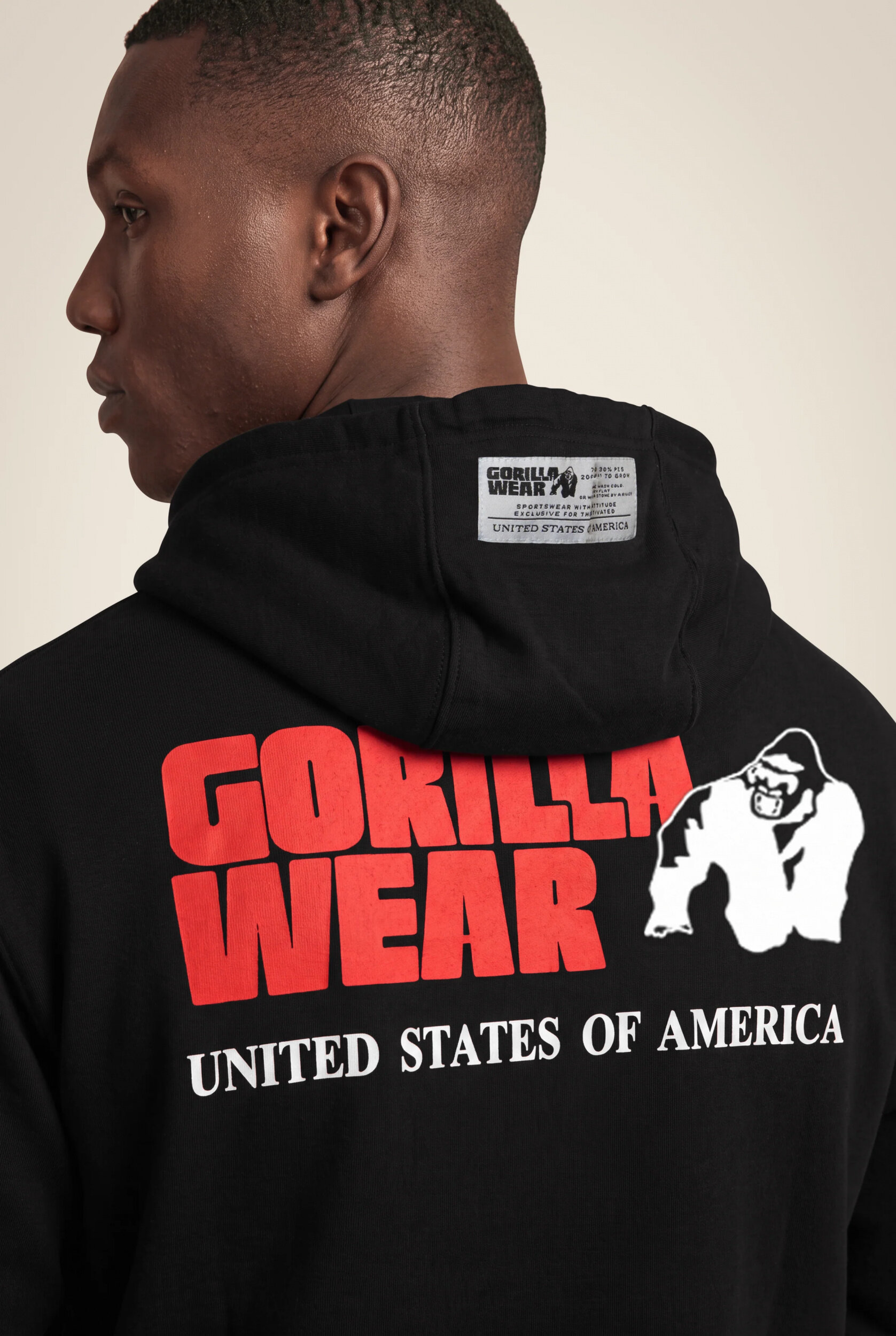 Sweat zippé Classic Oversized Gorilla Wear homme - Noir, photo 4