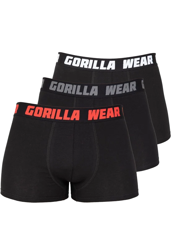 Lot de 3 boxers Gorilla Wear homme - Noir, vue officielle 1