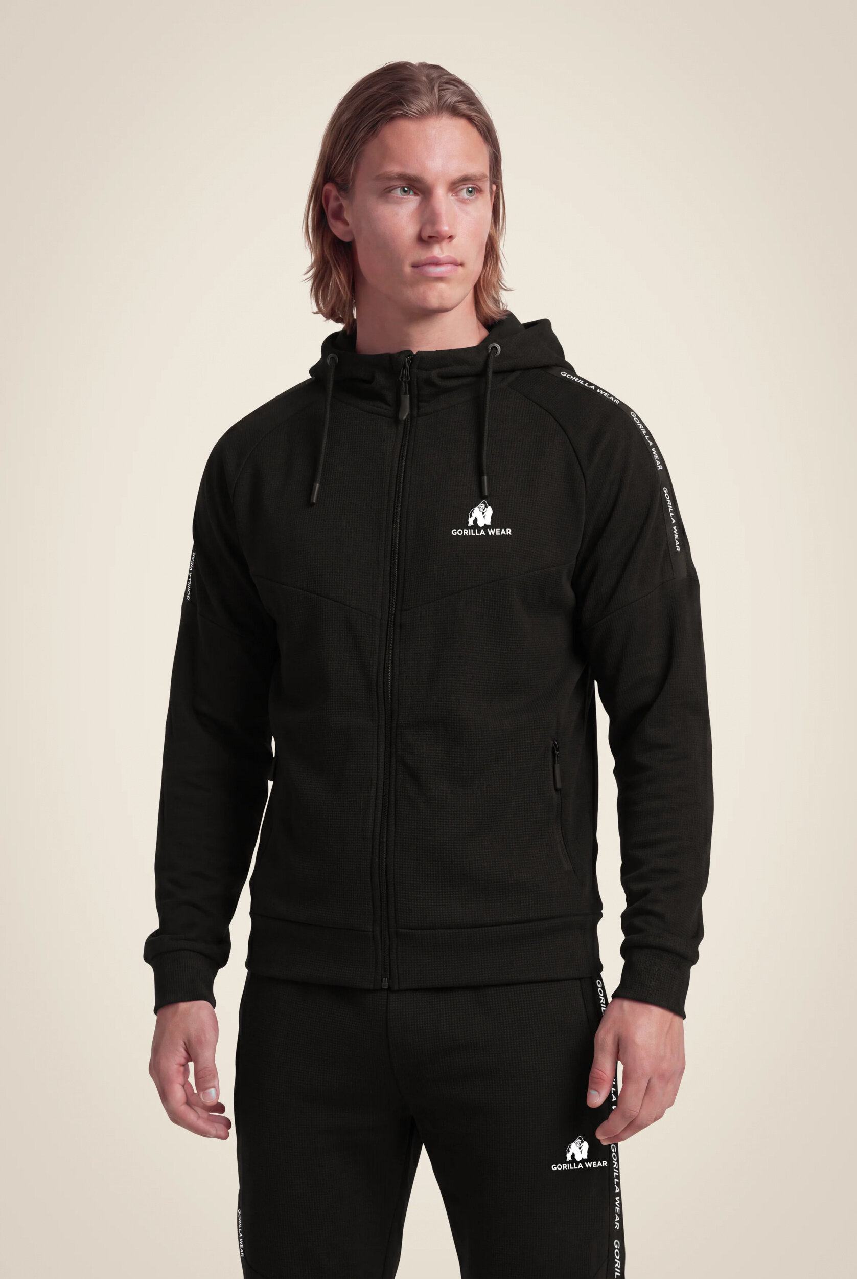 Veste à capuche Harvey Gorilla Wear homme - Noir, vue officielle 1