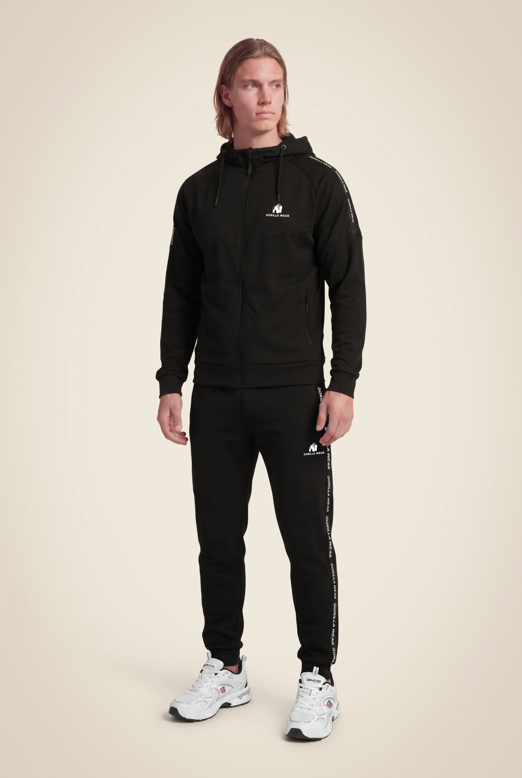 Veste à capuche Harvey Gorilla Wear homme - Noir, vue officielle 3