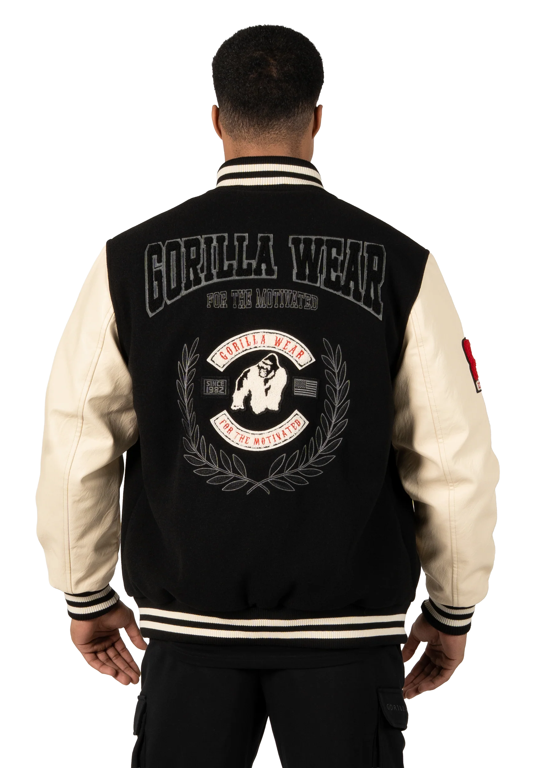 Veste varsity Saint Louis Gorilla Wear homme - Noir, vue officielle 2