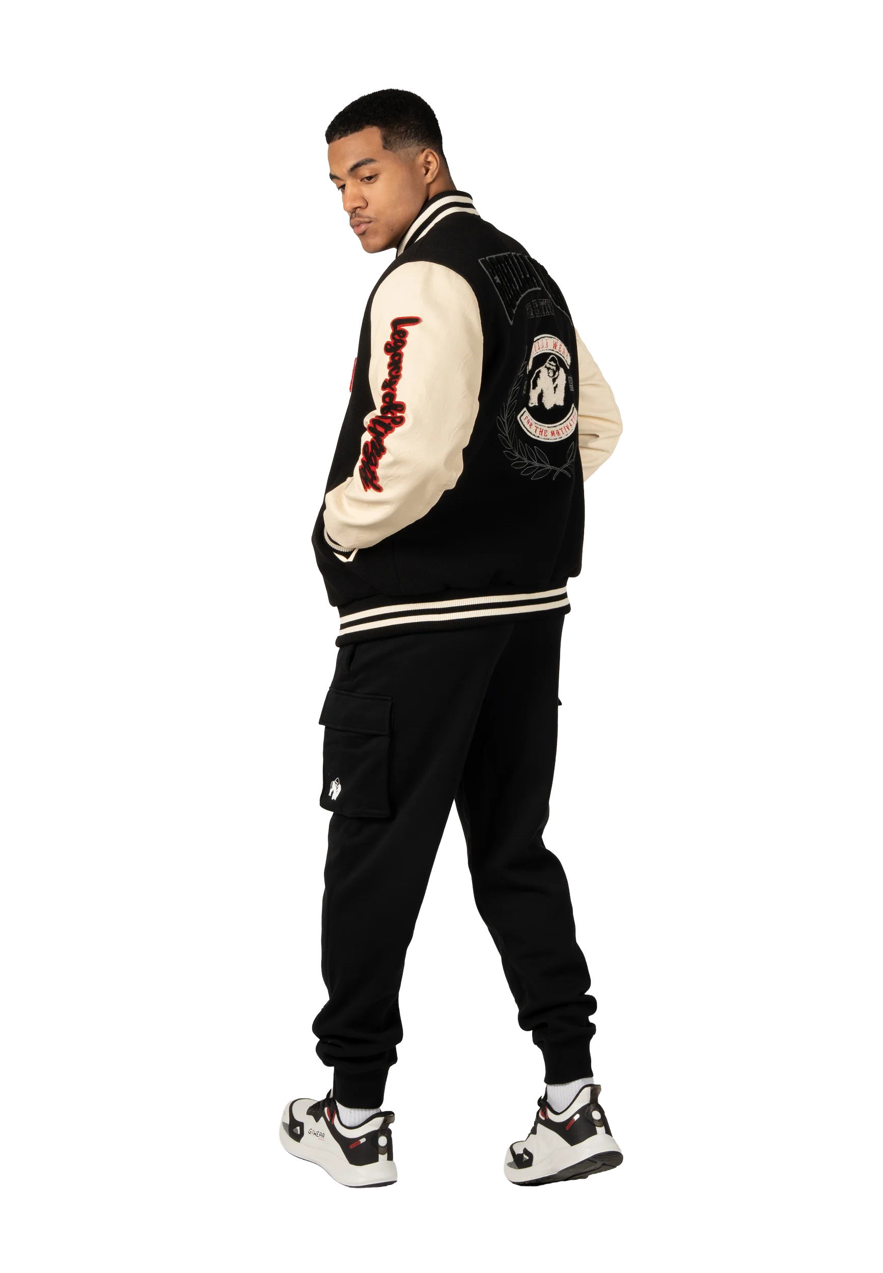 Veste varsity Saint Louis Gorilla Wear homme - Noir, vue officielle 3
