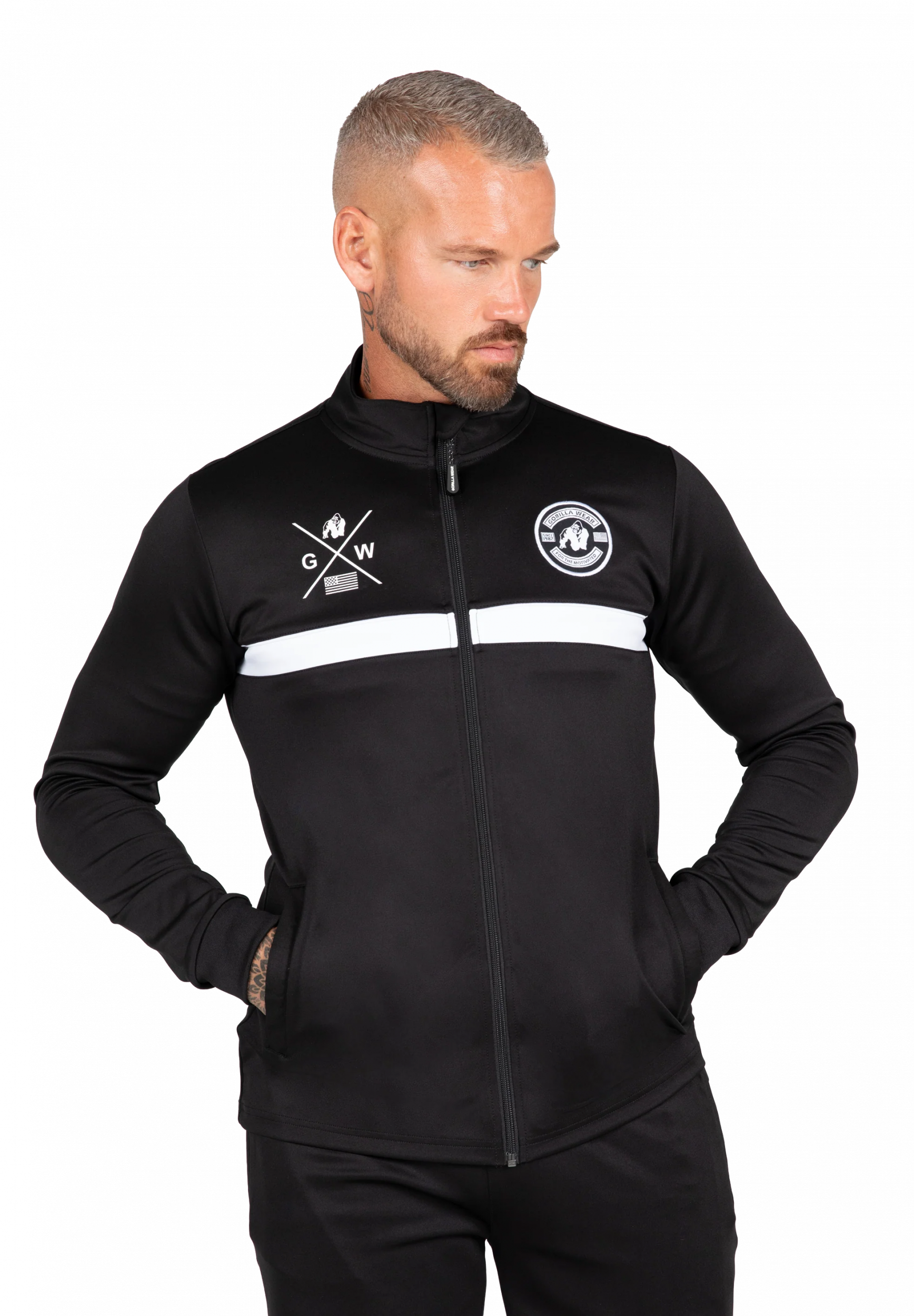 Veste de training Vernon Gorilla Wear homme - Noir, vue officielle 1