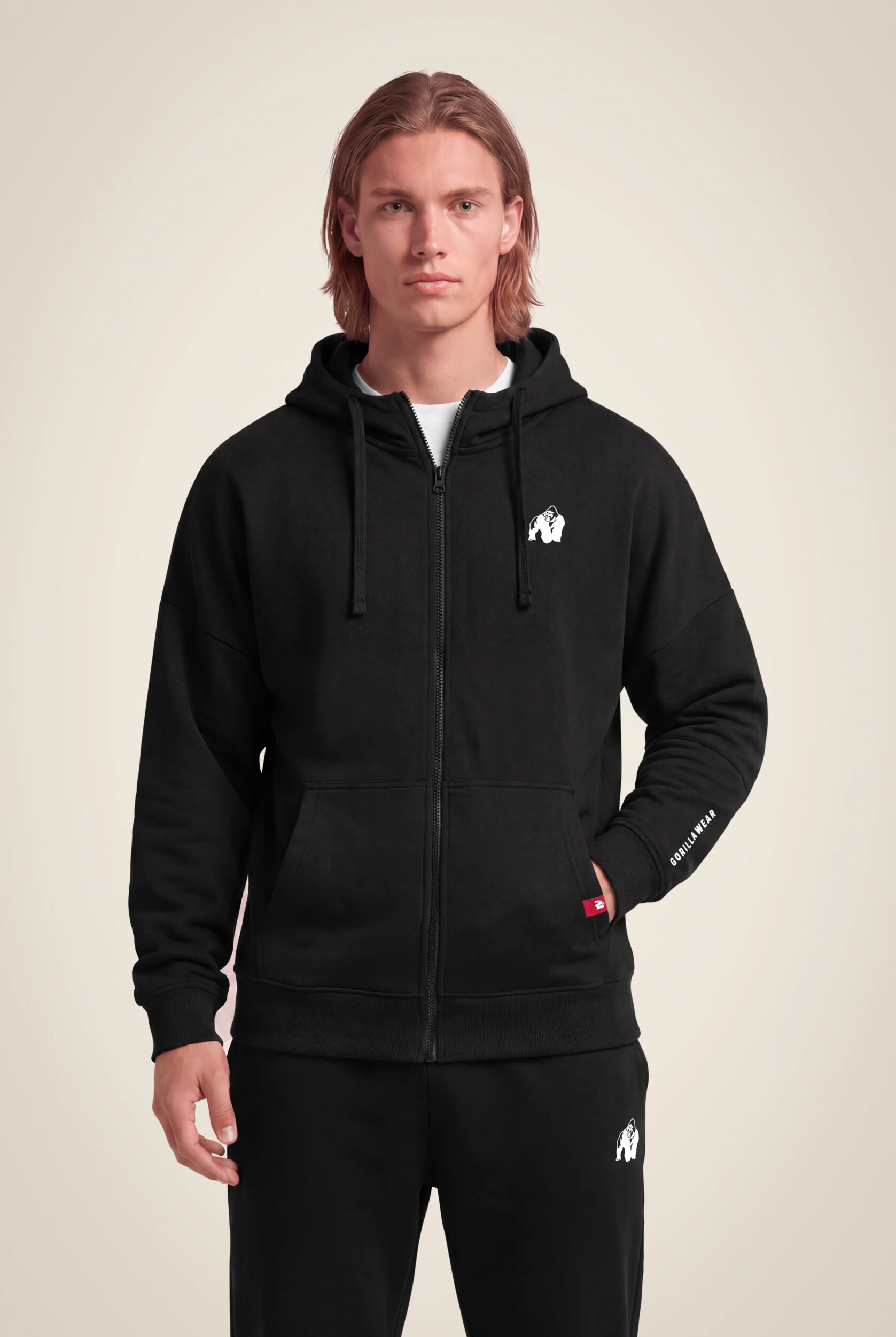 Sweat zippé Leon Gorilla Wear homme - Noir - vue 1