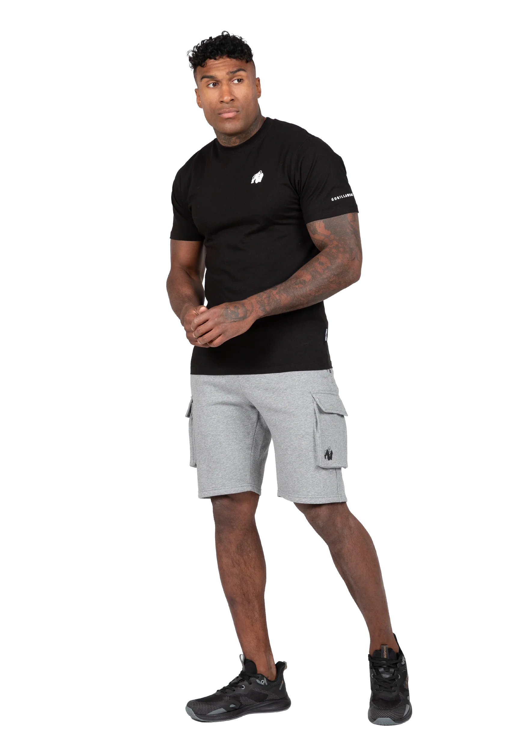 Short cargo Hudson Gorilla Wear homme - Gris chiné - vue 3
