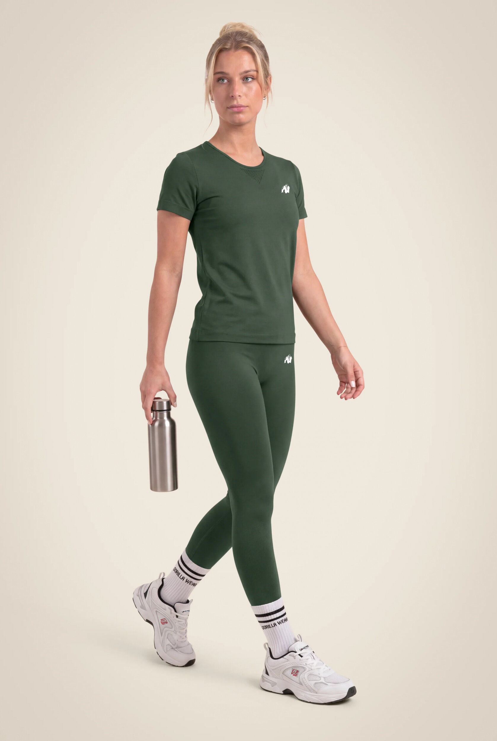 Legging Neiro Seamless Gorilla Wear femme - Vert kaki - vue 3